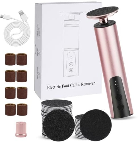 ACWOO 2 in 1 Pedicure Elettrico Professionale Piedi, Lima elettrica per piedi, Velocità Regolabile, Set Calli Rimozione Ricaricabile con Cuscinetti di Ricambio, per Calli Duroni e Talloni Screpolati
