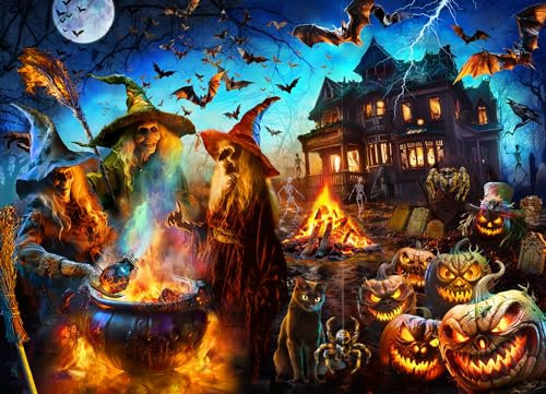 Halloween Witches Jigsaw Puzzle 1000 Piece by Vermont Christmas Company - Halloween Puzzles with Randomly Shaped Pieces - 26 5/8 x 19 1/4