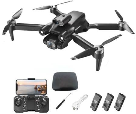 Drohne mit Kamera 4K - RC Faltbare FPV Quadcopter mit 2 Batterien, 22 Min Flug, Bürstenloser Motor, Follow-Me/Rückkehr, RC Quadrocopter für Anfänger Erwachsene (Schwarz)