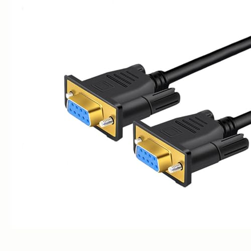 RIKYJIC RS232 DB9 Serielles Verlängerungskabel, Vollkupfer, doppelte Abschirmung, vergoldet, zuverlässiges 9-poliges Datenkabel für Industrie- und PC-Anwendungen (Buchse auf Buchse, 10 Meter)