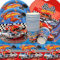 Rennwagen Geburtstag Deko,Doyomtoy 61 Stück Partygeschirr Rennauto Geburtstag Party Set Geburtstagsteller Tassen Servietten für Racing Car Geburtstags Party Zubehör Supplies
