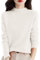 Cashmere Jumpers Ladies Women's Semi Turtleneck Sweater Long Sleeve Solid Color Pullover with A Base Shirt Autumn and Winter Warm Loose Sweater Jumpers for Women UK White