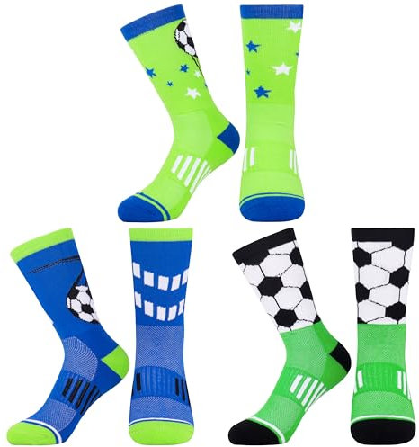 Jeasona 3 Paare Fußballsocken Kinder 35-38 - Fußball Geschenke für Jungen ab 8 Jahre - Trainingszubehör und Socken