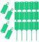 PATIKIL 50Pcs Etiquetas de Plástico Impermeables En Blanco, Etiquetas de Sello Almacenamiento Llaves Marcadores Ataduras Reutilizables Escribibles Con Bridas, Verde 2.48 X 1.46