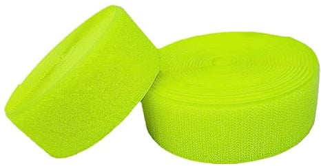 WEITINGKKK Klettband zum Aufnähen, 40 mm großes Klettband for Aufnähen, nicht selbstklebende Nylon-Stoffstreifen for Kleidung, Schuhe, Basteln(Fluorescent Yellow,38MM x 10 Yard)
