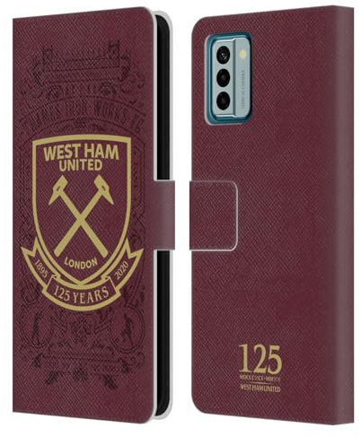 Head Case Designs Officially Licensed West Ham United FC Thames Iron Works FC 2 125 Year Anniversary Leather Book Wallet Case Cover Compatible With Nokia G42