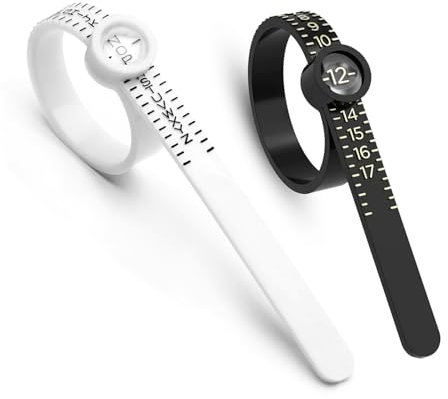 VINSPIRE 2X Ring Sizer UK Measuring Tool – Accurate Ring Sizing for Jewelry, US Size 1-17 & UK Size A-Z-Accurate Ring Size，Wedding Bands, and Custom Rings(Black/White)