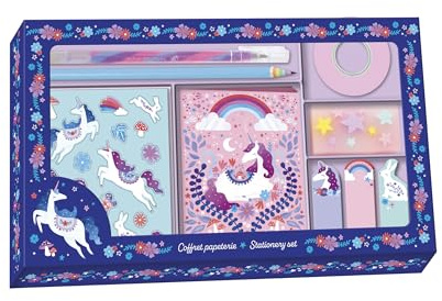 Janod - Stationery Set - Stickers, 1 Notebook 24 Pages, 3 Adhesive Note Pads, 1 Pencil, Masking Tape, 1 Pen, 1 Eraser - Creative Leisure - 6 Years and up - J08940