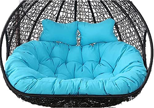 Sillón de mimbre para 2 personas con cojín de repuesto, ideal para patio, patio, balcón, hamaca, columpio
