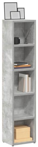 CD Storage Tower Rack Set of 2, Media Storage Cabinet CD Shelf Concrete Grey 21x16x93.5 cm Engineered Wood