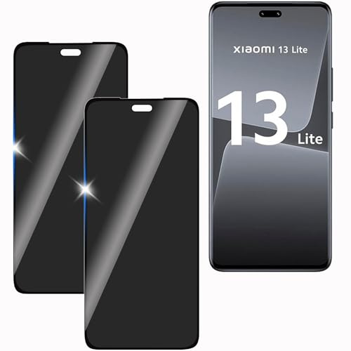 KULAIKE【2 Piezas Protector Pantalla Privacidad para Xiaomi 13 Lite,Cristal Templado Anti Espía,Sin Burbujas,Anti-Espía Vidrio Película,Privacy Screen Protector,9H Dureza,Anti-Arañazo