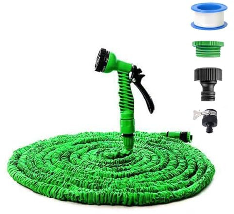 50FT Gartenschlauch Flexibel Wasserschlauch Dehnbar Flexibler Gartenschlauch 15m mit 7 Funktionen Garten Handbraus, Schlauch Flexibel für BewässerungGarten Haustier Autowäsche