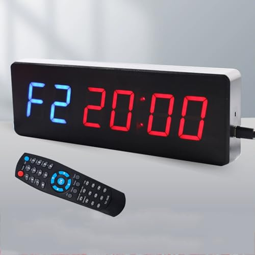 Cronómetro digital con temporizador de intervalo con control remoto, brillo ajustable para gimnasio, entrenamiento, fitness, cocina