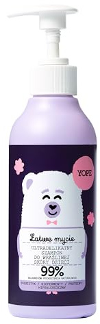 YOPE - Kinder Shampoo für empfindliche Kopfhaut - ultrasanft hypoallergen ohne Brennen pflegt mit Vegequat Inulin Aloe Murumuru beruhigend natürliche Formel für Kids ab 3-300 ml