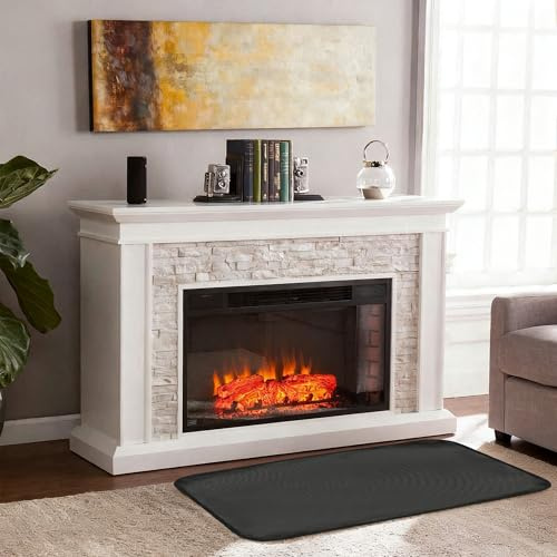 Feuerfeste Matte Kamin Feuerfeste Unterlage Kaminbodenplatte Flammensichere Matte für den Innenbereich Glasfaserteppich für Herd und Chiminea 100 x 60cm