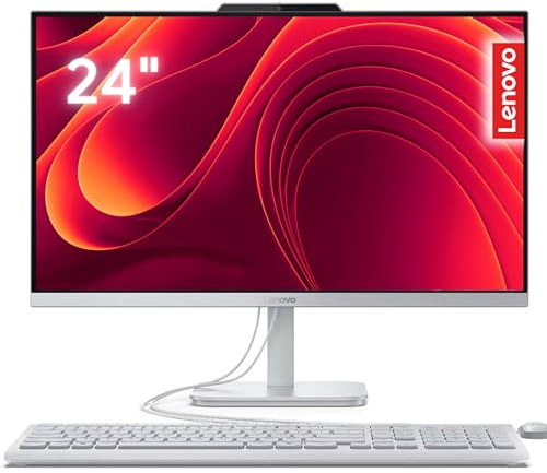 Lenovo IdeaCentre - Ordenador de escritorio todo en uno FHD de 24 pulgadas con Office 365 de por vida para la web • 16 GB de RAM • 1 TB de almacenamiento (SSD de 512 GB con 512 GB externo) • Intel