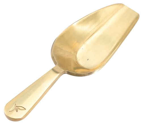 NUOBESTY Brass Tea Scoop Teaspoon for Loose Tea Made of Sturdy Brass Excellent Durability Classical Style for Home and Kitchen Use