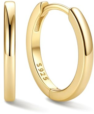 ChicSilver Creolen Silber 925 Ohrringe Goldene Damen Helix Piercings 12mm