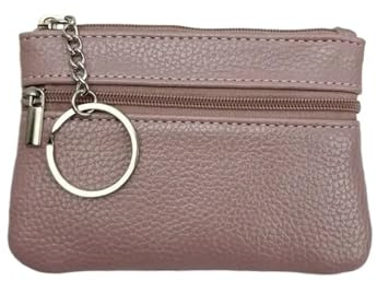DHYUACN Münztasche Leder Geldbörse Damen Mini Geldbörsen Kinder Münzfach Schlüsselanhänger Halter Reißverschlusstasche Kartenhalter Brieftasche(Color 3)