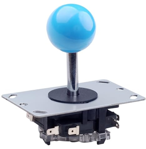 AUBEST Industrial Joystick, 25pcs Arcade Joystick, 4/8way Round Gate Fighting Stick For Joysticks Video Game Console Replacement Handle(25pcs blue)