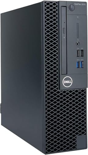 Dell Optiplex 3070 SFF Desktop-PC, Intel Core i3-9100, 8 GB RAM, 256 GB SSD, WiFi, Bluetooth, US-Layout, Windows 11 Pro (Generalüberholt)