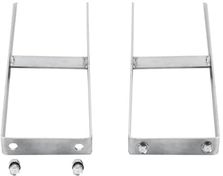 LoogCape 2 x WPC Fence Post Brackets Galvanised Steel 40 cm Weatherproof Easy Assembly Fits 7 x 7 cm Aluminium Fence Posts Ideal for Anchoring in the Garden Robust and Durable
