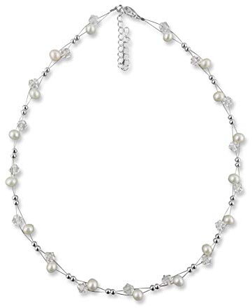 Rivelle Damen Süßwasserperlen Kette creme Perlenkette echte Perlen Collier Halskette Necklace Schmucketui