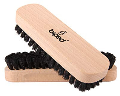 biped 2 Stück Set - Buchenholz Schuhbürste mit Naturborsten - für die Reinigung oder Politur z2345(2 x dunkel)