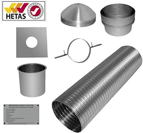 7m 6 Flexible Multifuel Flue Liner Pack/kit for logburner Wood Burner Multi Fuel Stove Chimney