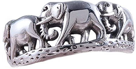 Helen de Lete 925 Sterling Silber Afrikanischer Elefant Öffnen Ring