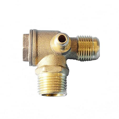 BE-TOOL Non-Return Check Valve Compressor Check Valve 3-Way Air Compressor Valve for Direct Air Compressor (Male,1/2 x1/2 x1/8)