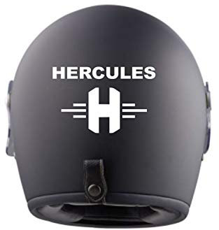 myrockshirt 2X HerculesAufkleber Logo +Schriftzug Helmaufkleber Helm Motorrad Aufkleber Sticker Decal Profi-Qualität ohne Hintergrund Bike Tuning