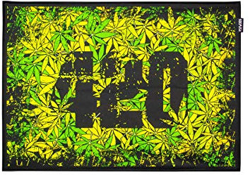 PSYWORK Schwarzlicht Stoffposter Neon | 420 | 0,5 x 0,7m | UV-aktiv | fluoreszierend | Wandbehang Stoffbanner Poster Wandbild Kunstdruck Dekobild Dekoration Wandteppich