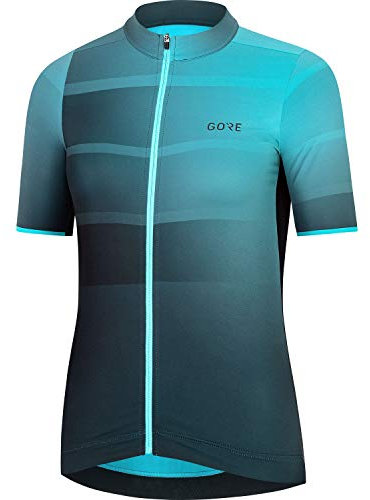 GORE WEAR Damen Fahrrad-Trikot Ardent, 42, Türkisgrau/Marineblau