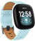 Vancle Kompatibel mit Fitbit Versa 3 Armband/Fitbit Sense Armband, Echtes Leder Ersatzband Armbänder Damen Herren für Fitbit Versa 3/Fitbit Sense (L, Hellblau)