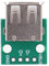 USB Female Breakout Board, Standard USB Type A Female Socket USB Type A Breakout Board, for DIY USB Power Supply Breadboard Design