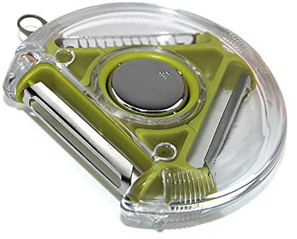 Anyer Rotary Vegetable Peeler Stainless Steel Three-Sided Planer, Three-In-One Round Rotating Fruit Peeler Set, Kitchen Vegetable Cutter