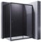 ELEGANT 1200x900mm Black Sliding Shower Enclosure 8mm Easy Clean Glass Shower Cubicle Door with Stone Tray + Side Panel