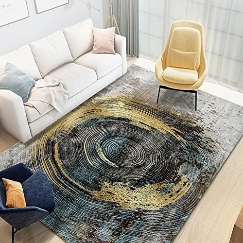 DJHWWD Teppich Landhaus grau Wohnzimmer bunter Geometrischer Wohnzimmerteppich Schlafzimmer Waschbar 140x200cm Garten Outdoor Anti Rutsch