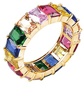 Generic wojonifuiliy01 - Verlobungs-Rundschliff-Zirkon-Frauen-Hochzeits-Ring-Schmuck-Ringe für Frauen-voller -Damen-Ring (Multicolor-`, 6)