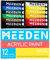MEEDEN Basic Acrylic Paint Set, 12 Vibrant Colors 22 ml/0.74 oz, Non Toxic Art Craft Paints for Canvas Painting, Rock, Wood, Fabric, Art Supplies for Professional Artists, Students and Kids