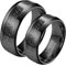 Hoisy Verlobungsring Damen Edelstahl, Ring Damen Schwarz 8MM Schwarze Ringeinlage Aus Metall Größe Frauen 57 (18.1) und Männer 62 (19.7)