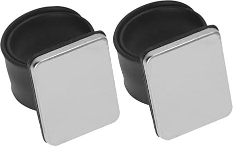 Ciieeo 2 Stücke Magnetische Sprengring Armreif Quadratische Magnete Silikon Armbänder Nadelkissen Armband Magnetischer Stifthalter Nähen Steppen Stifthalter Slap Hand Stifthalter