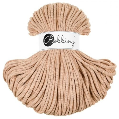 Bobbiny Hochwertige 5 mm geflochtene Makramee Schnur (Keks) 100 Meter