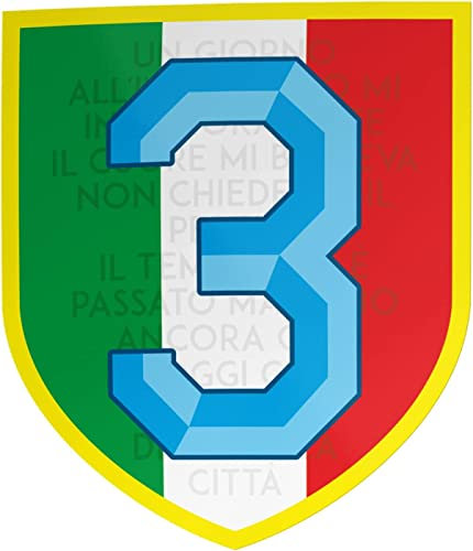 Aufkleber Scudetto Napoli Campioni d'Italia - PVC Aufkleber für Auto Motorrad Roller Laptop Helm geeignet für alle glatten Oberflächen - 40 cm, Weiß