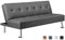 Yaheetech Couch Schlafsofa Klappbett Bettsofa Klappsofa Gästebett Rückenlehne neigbar 105°/140°/180°, 166,5 x 94 x 40 cm, 350 KG belastbar, grau