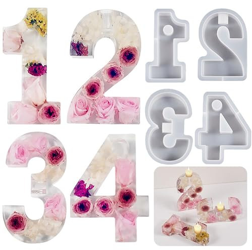 Gießformen Für Beton Zahlen Epoxidharz Form Baby Party Dekoration Silikonformen Für Beton Silikonform Kerzenhalter (number 2)