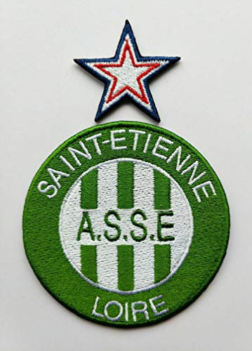 2stk FC Saint Etienne Aufnäher Patch Football Fussball Soccer Club Iron on bügelbild aufbügler Badge Team logo