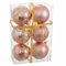 BigBuy Christmas Weihnachtskugeln rosa Kunststoff Hirsch 8x8x8cm (6 Stück)