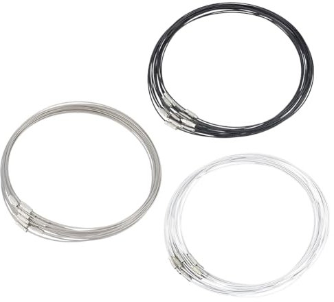 UNICRAFTALE 60 Stk 3 Farben Edelstahl Draht Halskette Kordel Metall Draht Halskette Mit Messing Schraubverschluss 44.5 cm Draht Choker Halskette Für Frauen Armband Halskette Schmuckherstellung
